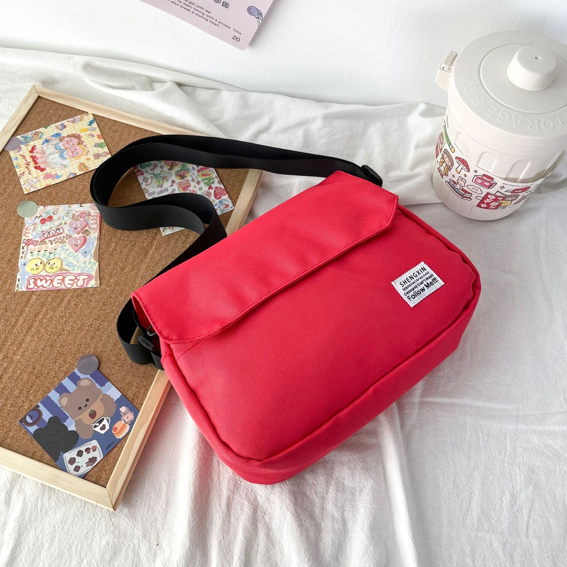 Ins Messenger Bags Women Men Crossbody Shoulder Bag Casual Couple Small Flap Bag - Image 3