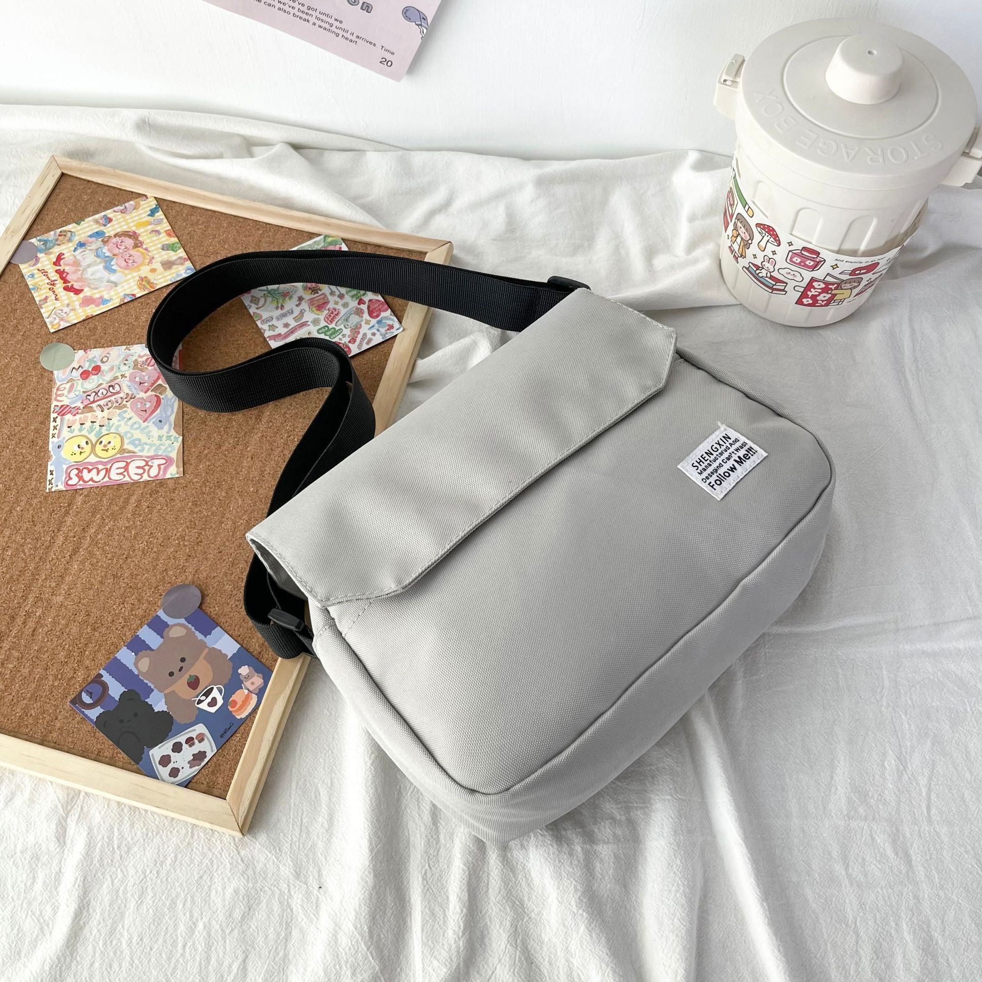Ins Messenger Bags Women Men Crossbody Shoulder Bag Casual Couple Small Flap Bag - Image 9