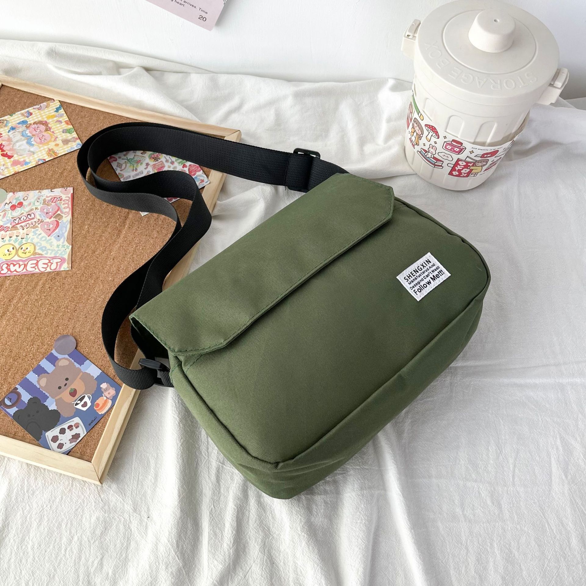 Ins Messenger Bags Women Men Crossbody Shoulder Bag Casual Couple Small Flap Bag - Image 6